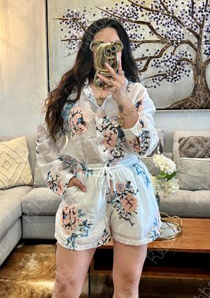 Set bordado short