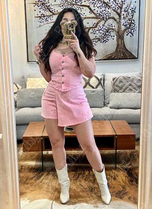 Set denim rosa