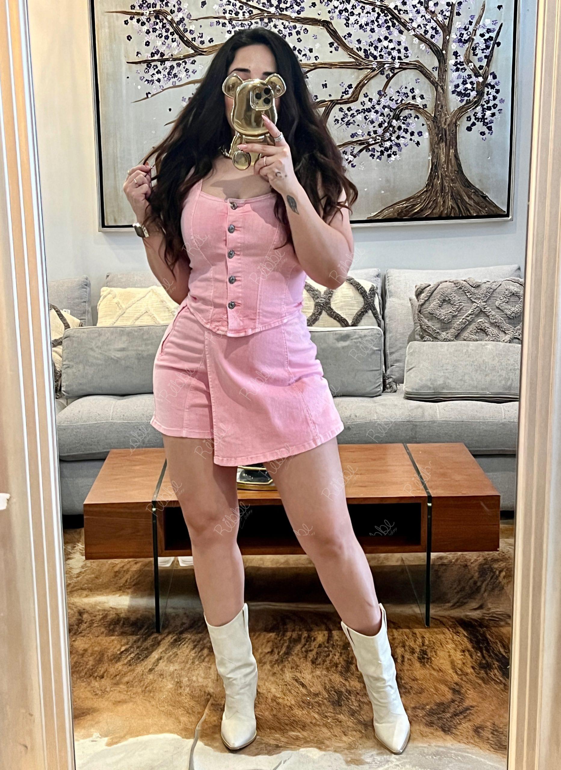 Set denim rosa