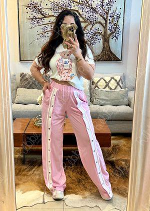 Pants rosa botones