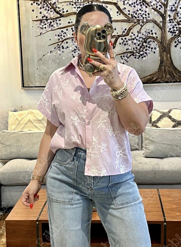 Blusa flores rosa