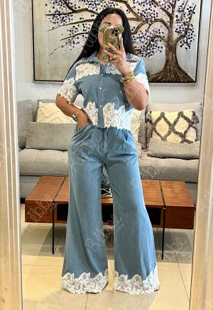 Set mezclilla encaje