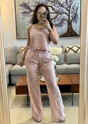 Set encaje rosa