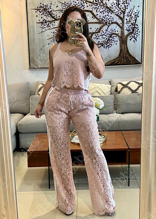 Set encaje rosa