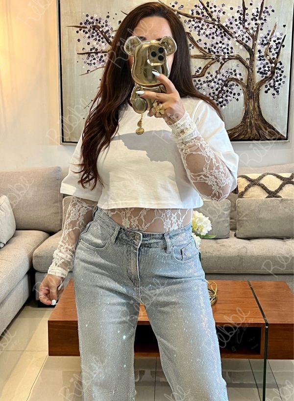 Body encaje blanco