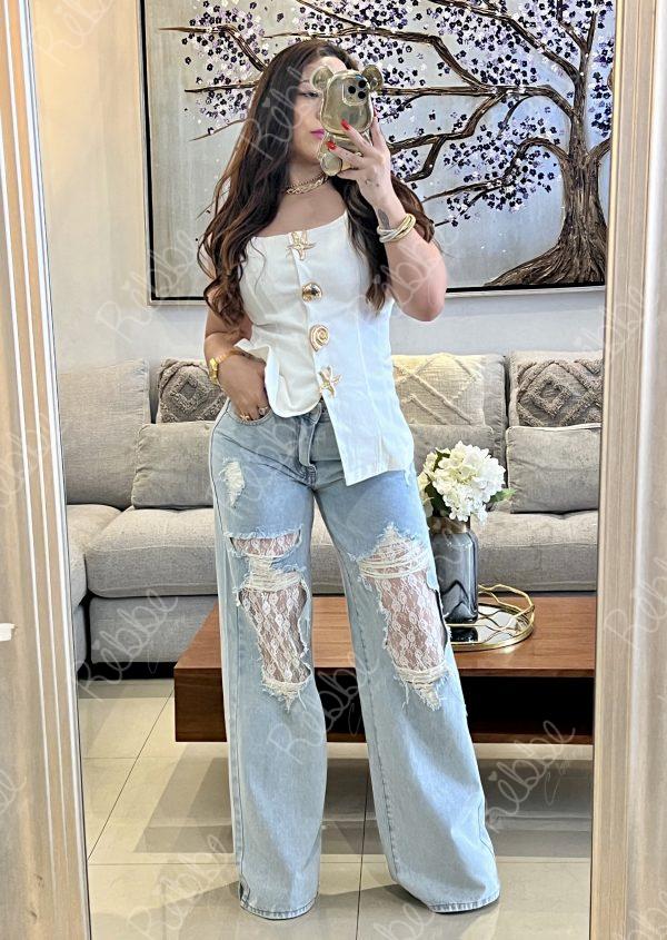 Jeans con encaje