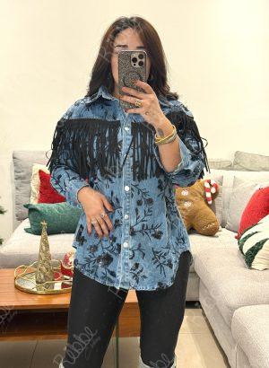 Blusa bordada flecos