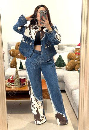 Set con estampado vaca