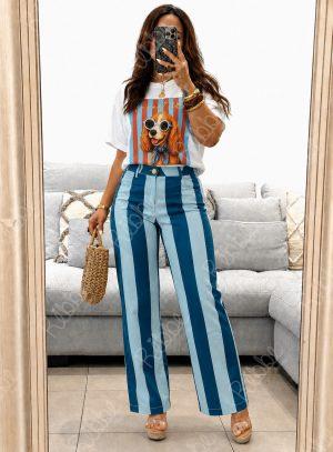 Pantalón líneas azul