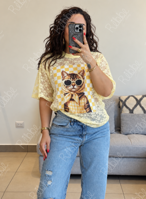 Blusa gatito amarilla